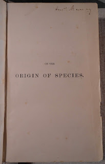 Half-title to On the Origin of Species with signature