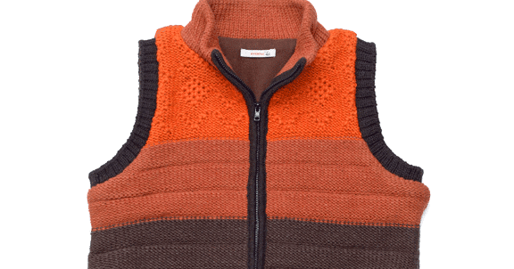 Eternal - Hand Knitted Vests in Orange & Grey