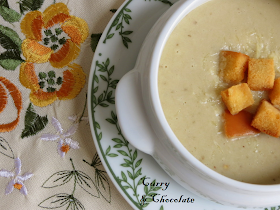 Crema de berenjenas al  queso viejo