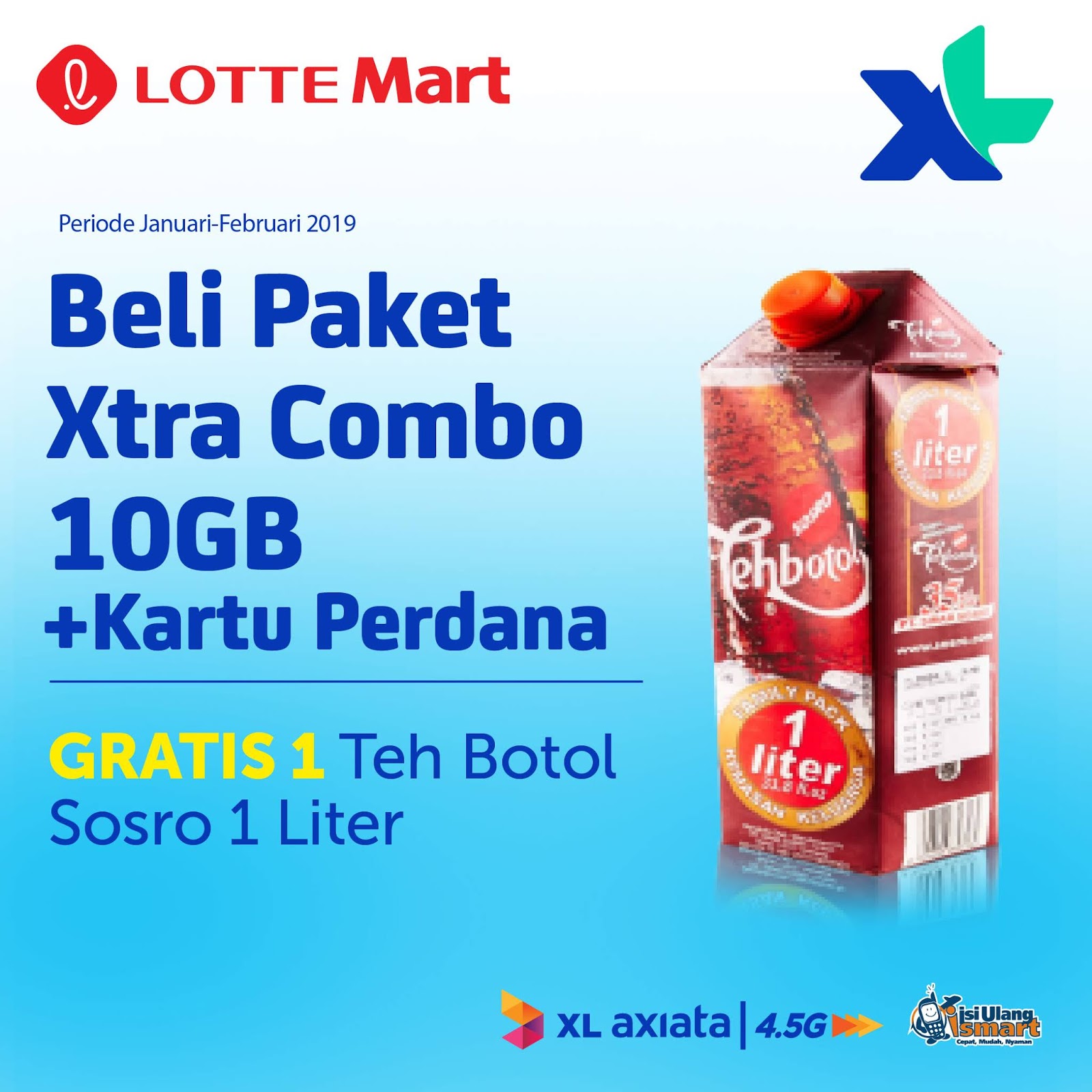 #LotteMart - #Promo Beli Paket XL Xtra Combo 10GB & 20GB Gratis Minuman (s.d 28 Feb 2019)