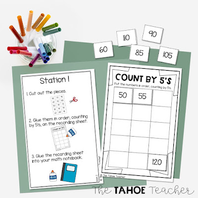 Back to school math unit for second grade practicing addition, subtraction, and skip counting