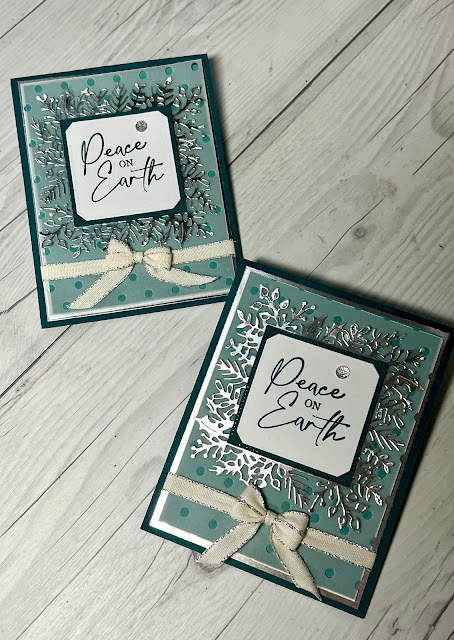 Christmas cards using Christmas Classic Stamp Set and Dies and Silver Foil Sheets