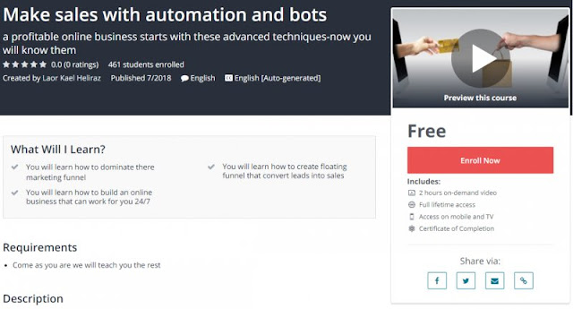 [100% Free] Make sales with automation and bots