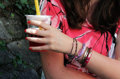 Armparty in pink & purple