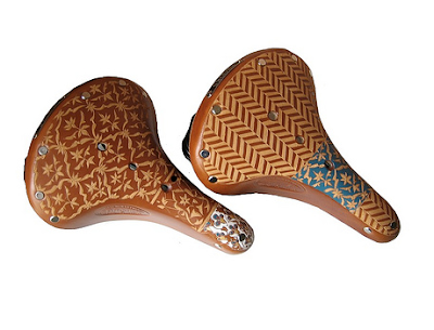 custom carved Brooks saddles