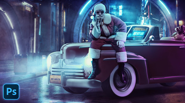 Create CyberPunk Santa Claus in Photoshop