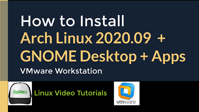 This video tutorial shows how to install Arch Linux 2020.09 with GNOME Desktop on VMware Workstation step by step. We'll install applications such as Firefox, GIMP, VLC media player, LibreOffice and Arch Linux Wallpaper on Arch Linux 2020. We'll also install VMware Tools (Open VM Tools) onArch Linux 2020 for better performance and usability (Fit Guest Now and Drag-Drop File and Mouse Integration). This tutorial also helps for installing Arch Linux on physical computer or laptop.  ArchLinux Website: https://www.archlinux.org/