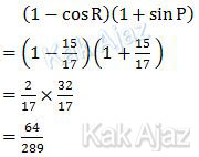 Nilai dari (1 − cos ⁡R)(1 + sin ⁡P)