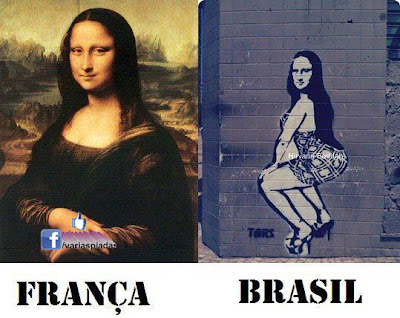 Diferenças culturais: A Monalisa. Foto para Facebook.