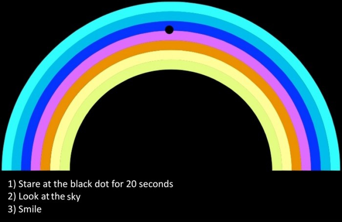 Rainbow Illusion - Stare At The Black Dot For 20 Seconds then Look At The Sky And Smile