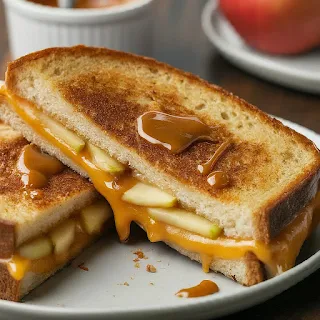 Caramel Apple Grilled Cheese Sandwich