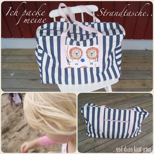 Näh-Blogger Themenwoche Urlaub mit Kindern, Strandtasche, free Tutorial, Nähanleitung, Schnittmuster, Sommer, 