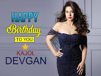 kajol birthday, glamorous look of her in blue hot wear for desktop background
