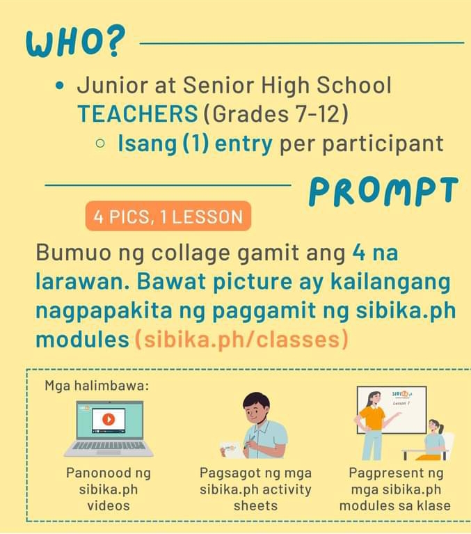 SibikaKlase: 4 Pics, 1 Lesson Challenge for Junior and Senior High School Teachers