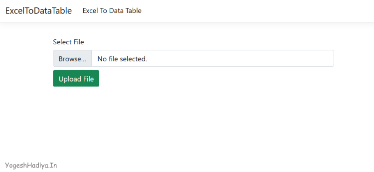 Convert Excel To Data Table In ASP.NET Core Using EP Plus - YogeshHadiya.in