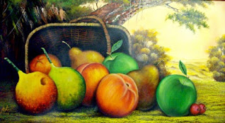 Pintura De Bodegon Frutas Paisaje Fondo