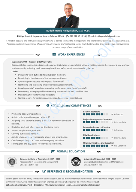 Desain CV Kreatif: Contoh CV Profesional  Ezalia