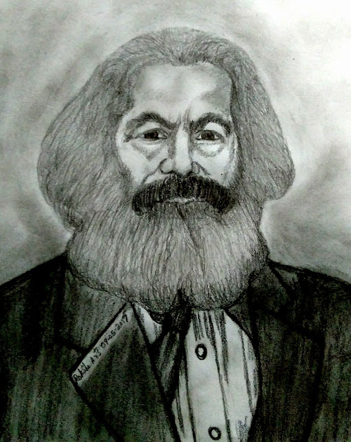 PENCIL DRAWING -  KARL MARX