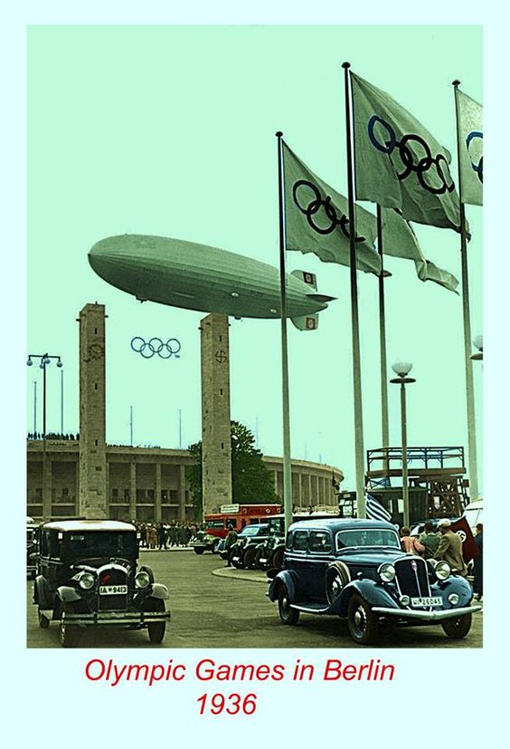 The Hindenburg flies over the Olympiastadion in Berlin color photos of World War II worldwartwo.filminspector.com