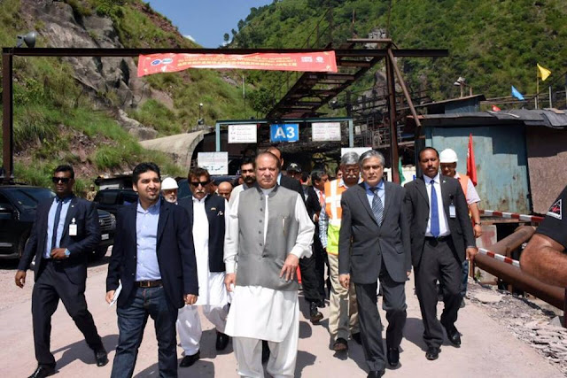 PM  Nawaz Sharif Visit to Neelum Jehlum Power Project to check the pace of work. 