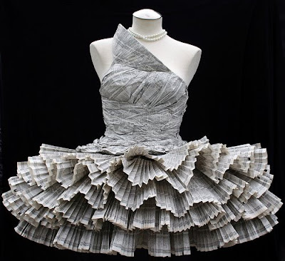   Recycled Material on This Dress Was Made Out Of An Old Phone Book