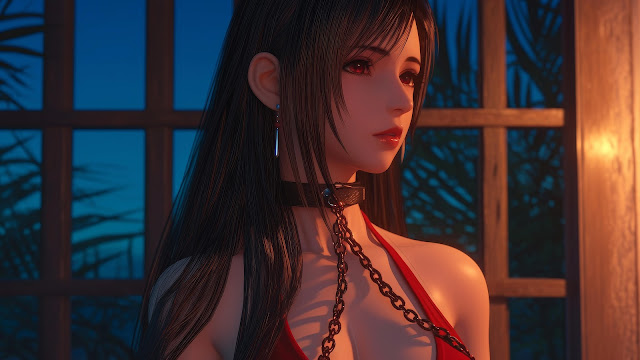 Merry Christmas ! Tifa Lockhart mặc váy đỏ siêu xinh với dây xích 13