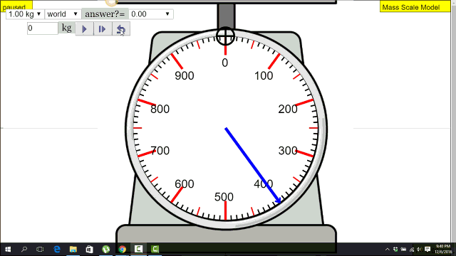 Mass Or Weighing Scale Model Javascript Simulation Applet Html5 Open Educational Resources Open Source Physics Singapore