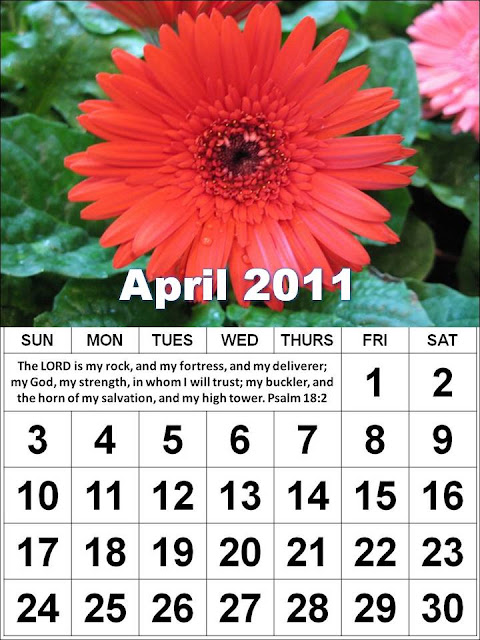 April 2011 Calendar. Christian April 2011 Calendar