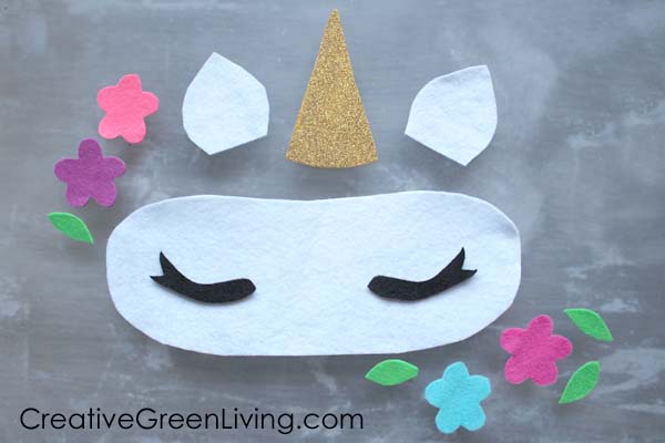 how to make a diy unicorn sleep mask with free downloadable pattern with no sew option creative green living