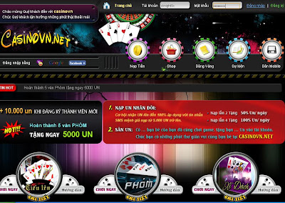 đăng nhập vào game đánh bài online casinovn.net