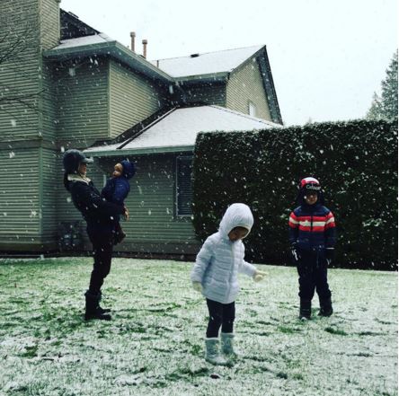 Oyo Boy, Kristine And Their Kids Spends White Christmas In Canada