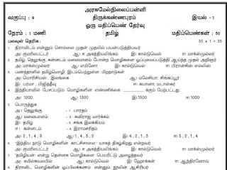 9th Tamil Unit-1 One Marks Questions 