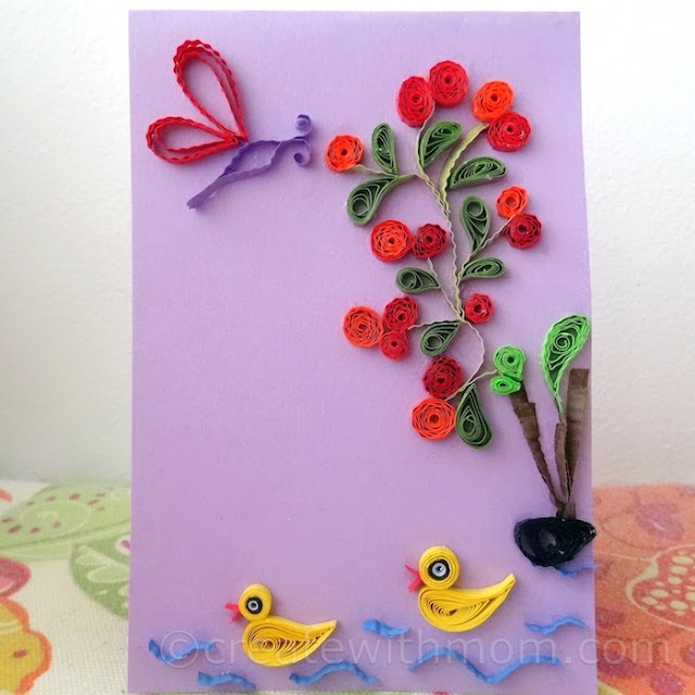 quilled duck card