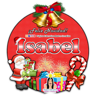 Nombre Isabel - Cartelito por Navidad