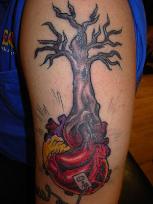 Heart and tree tattoo