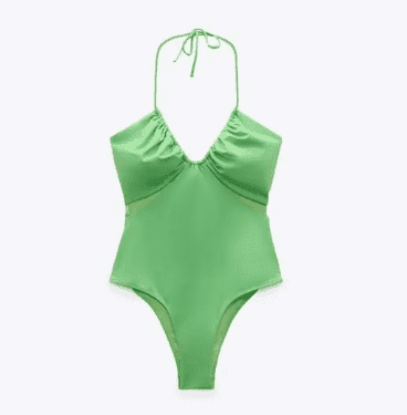 Bañador cut out en color verde Zara 2022