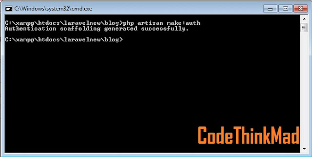 command for laravel make authentication