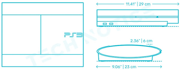 PS3 Super Slim dimension design