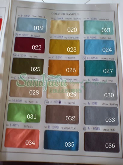  Katalog Warna  Kain Kaos PE Polyester