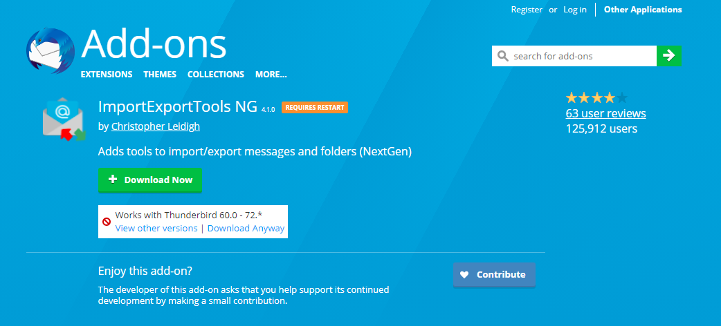 Thunderbird add-on: ImportExportTools NG