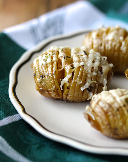 Baby Yukon Gold Parmesan Hasselback Potatoes with Herbes de Provence 