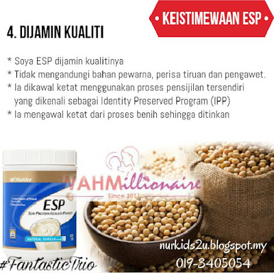 ciri istimewa energizing soy protein ESP Shaklee