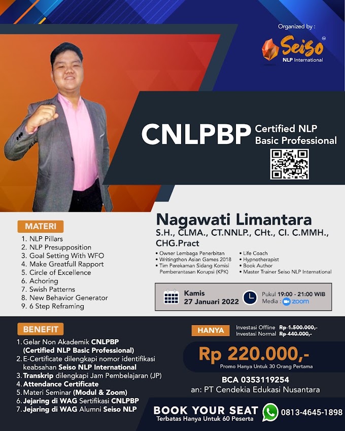 WA.0813-4645-1898 | Certified NLP Basic Professional (CNLPBP)