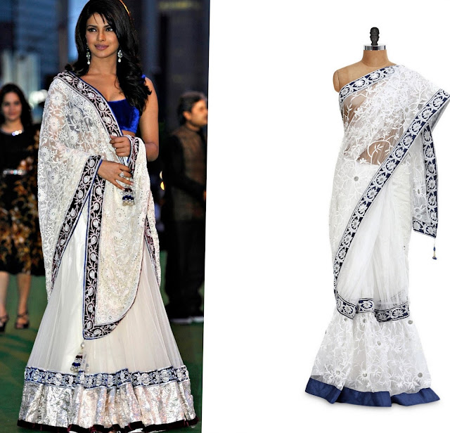 Designer Blue Royal Lehenga Saree Of Priyanka Chopra