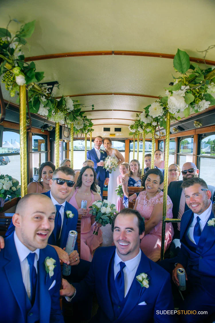 Wedding Party Trolley Wedding Transportation Trolly Photos by SudeepStudio.com Ann Arbor Wedding Photographer