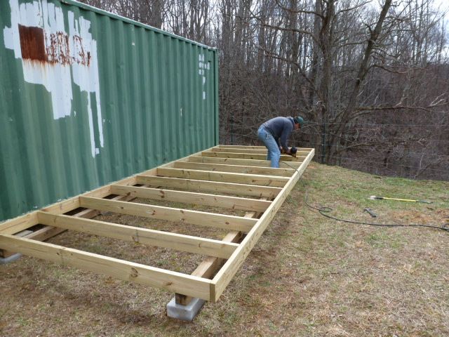 it's time to put the floor on top of the deck. Since it is only a shed 