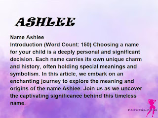 meaning of the name "ASHLEE"