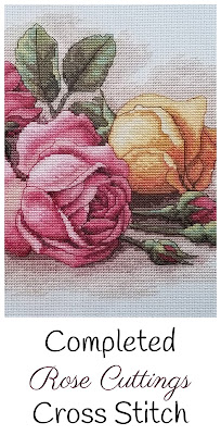 Completed Rose Cuttings Cross Stitch Project