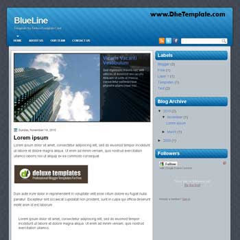 BlueLine blogger template. image slideshow template blogger