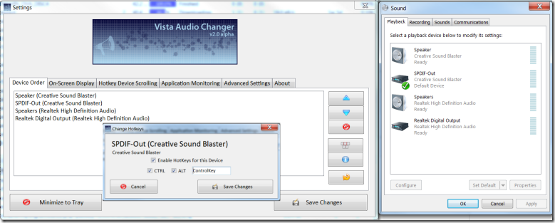 vista audio changer
